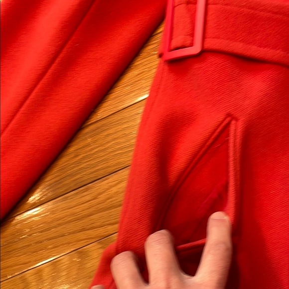 LOFT Orange Pea Coat with Tailored Fit and Prominent Collar - Picture 4 of 9